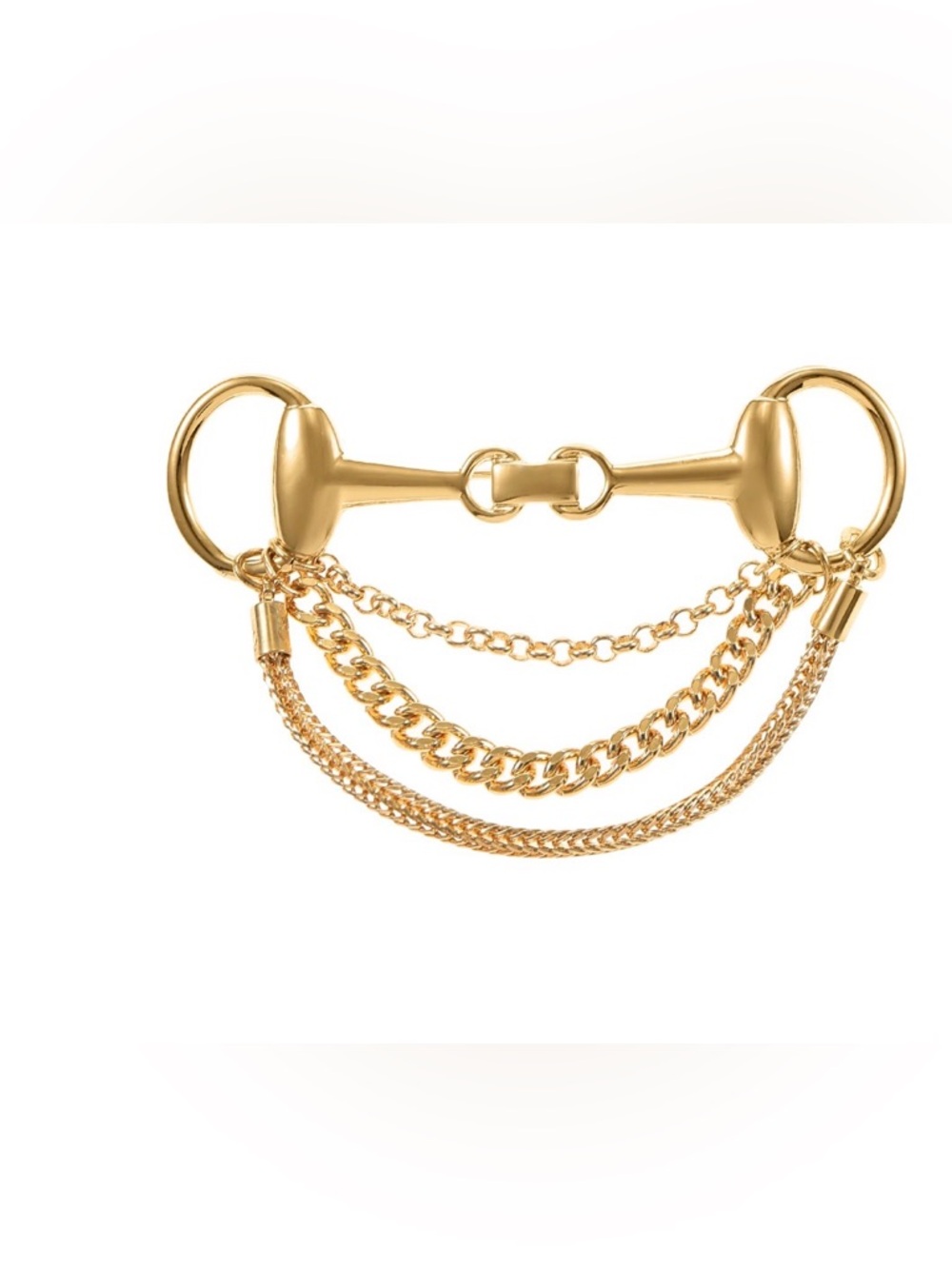 Time and Tru Gold-Tone Horsebit Brooch - Picture 3 of 3